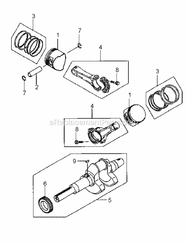 Fd791d-As05 Piston & Crankshaft Diagram and Parts List for M72-KW 53BB5GFZ750 Cub Cadet Sprayer